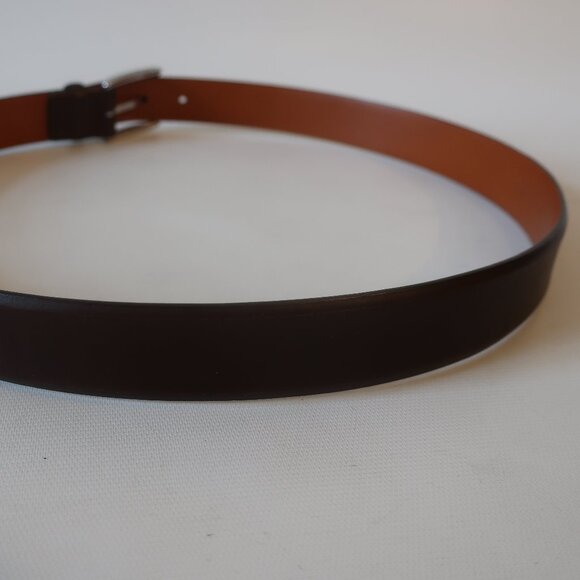 Mens Polo Ralph Lauren Dark Brown Brass Buckle 2110823-978 Leather Belt 36-90 * - Picture 6 of 11